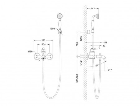Смеситель «Timo» Arisa для Ванны и Душа (5314/00Y)