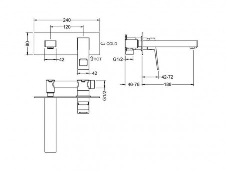 Смеситель «Timo» Briana для Раковины Скрытый Монтаж (7171/00SM)