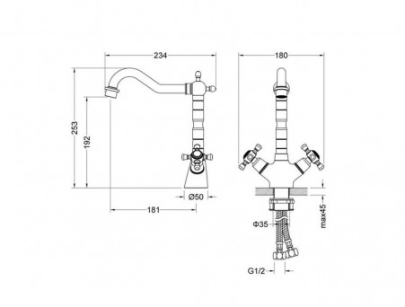 Смеситель «Timo» Nelson для Раковины Черный Матовый (0143/03F)