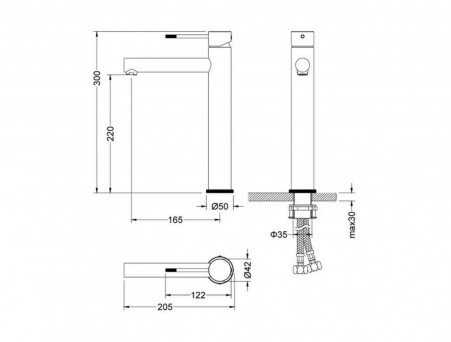 Смеситель «Timo» Saona для Раковины Золото Матовое (2311/17F)