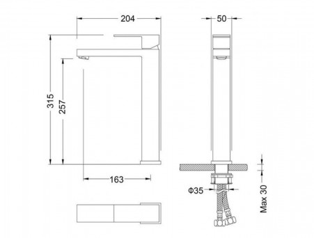 Смеситель «Timo» Selene для Раковины Золото Матовое (3011/17F)