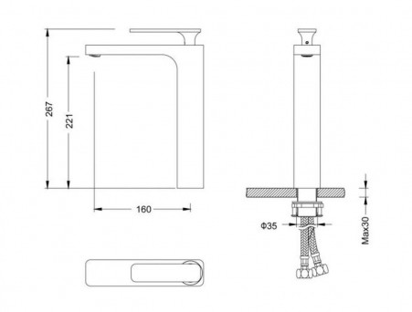 Смеситель «Timo» Torne для Раковины Хром/Белый (4311/00-16F)