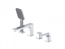 Смеситель на Борт Ванны «Timo» Helmi Хром/Белый на 4 Отверстия (4330/00-16Y)