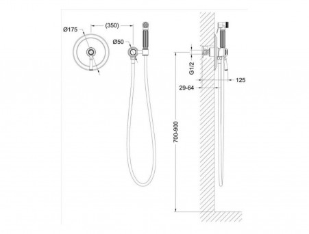 Гигиенический Душ со Смесителем «Timo» Arisa Хром Скрытый Монтаж, Круглый (5309/00SM)
