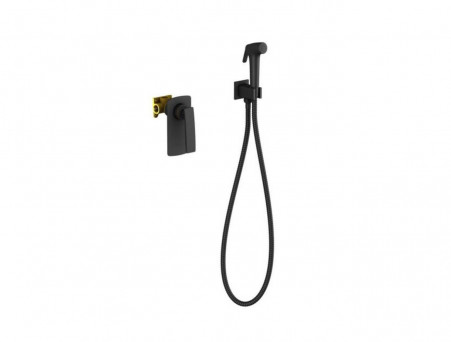 Гигиенический Душ со Смесителем «Timo» Helmi Черный Матовый Скрытый Монтаж, Прямоугольный (4089/03SM)