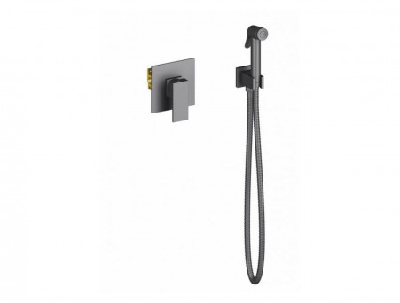Гигиенический Душ со Смесителем «Timo» Selene Черный Матовый Скрытый Монтаж, Квадратный (2089/03SM)