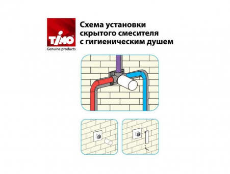 Гигиенический Душ со Смесителем «Timo» Torne Золото Матовое Скрытый Монтаж, Квадратный (4389/17SM)