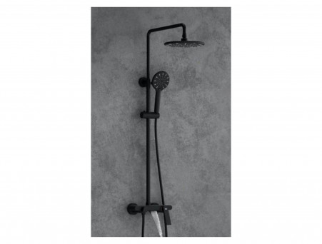 Душевая Стойка «Timo» Anni Черная Матовая с Изливом, Круглая (SX-2710/03)