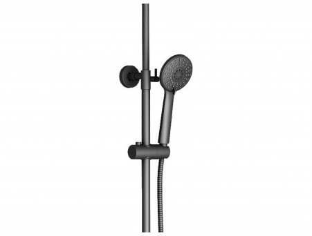 Душевая Стойка «Timo» Beverly Черная Матовая с Изливом, Круглая (SX-1060/03)