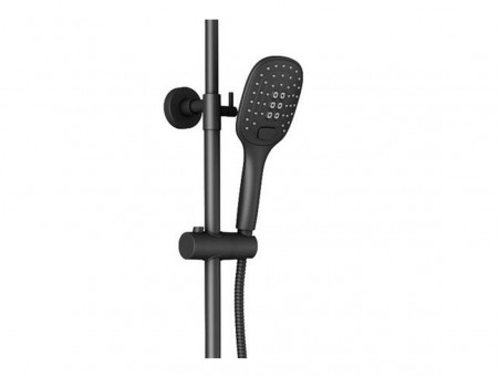 Душевая Стойка «Timo» Helmi Черная Матовая с Изливом, Прямоугольная (SX-1170/03)