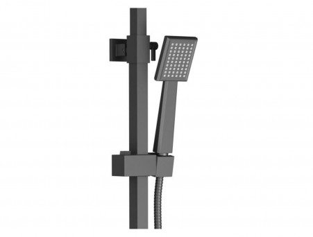 Душевая Стойка «Timo» Selene Черная Матовая с Изливом, Квадратная (SX-1030/03)