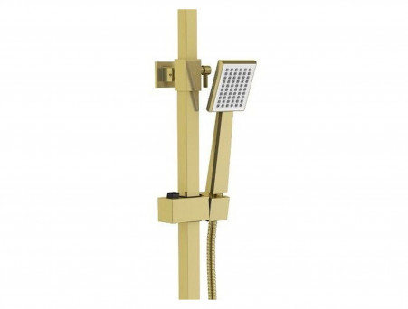 Душевая Стойка «Timo» Selene Золото Матовое с Изливом, Квадратная (SX-1030/17)