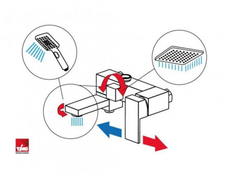 Душевая Стойка «Timo» Selene Черная Матовая с Изливом, Квадратная (SX-2013/03)