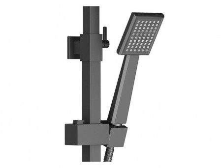 Душевая Стойка «Timo» Selene Черная Матовая с Изливом, Квадратная (SX-2013/03)