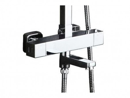 Душевая Стойка «Timo» Tetra-Thermo Хром с Термостатом и Изливом, Квадратная (SX-0169/00)