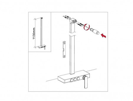 Душевая Стойка «Timo» Torne Черная Матовая с Изливом и Полочкой, Прямоугольная (SX-4310/03)