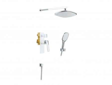 Душевой Комплект «Timo» Helmi Chrome/White, Квадратный (SX-4069/00-16SM)