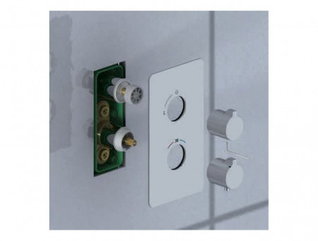 Душевой Комплект «Timo» Petruma Черный Матовый с Термостатом и Изливом, Квадратный (SX-5019/03SM)