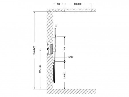 Душевой Комплект «Timo» Petruma Черный Матовый с Термостатом, Квадратный (SX-5029/03SM)