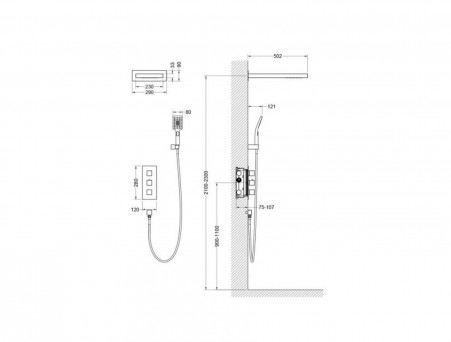 Душевой Комплект «Timo» Petruma Черный Матовый с Термостатом, Прямоугольный (SX-5039/03SM)