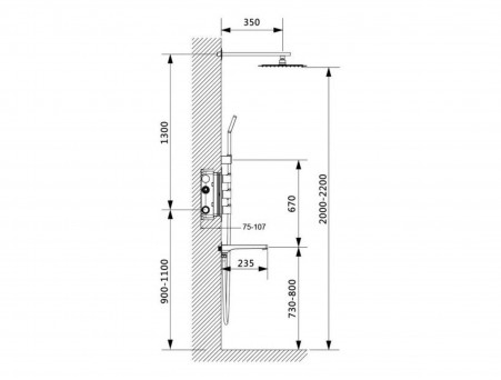 Душевой Комплект «Timo» Petruma Черный Матовый с Термостатом и Изливом, Квадратный (SX-5149/03SM)