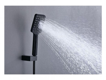 Душевой Комплект «Timo» Petruma Черный Матовый с Термостатом и Изливом, Квадратный (SX-5149/03SM)