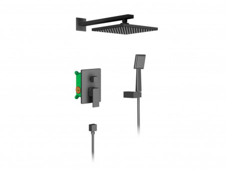 Душевой Комплект «Timo» Selene Черный Матовый, Квадратный (SX-2069/03SM)