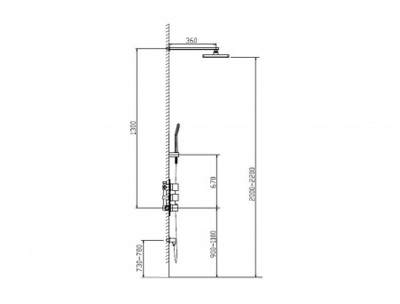 Душевой Комплект «Timo» Tetra-Thermo Chrome с Термостатом, Квадратный (SX-0179/00SM)