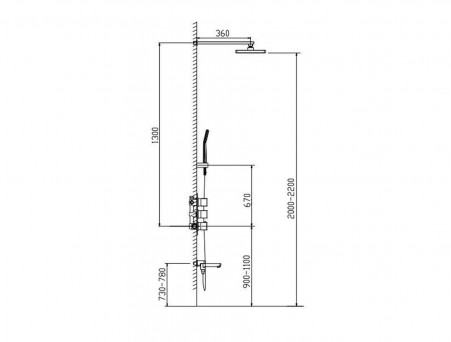 Душевой Комплект «Timo» Tetra-Thermo Chrome с Термостатом, Квадратный (SX-0199/00SM)