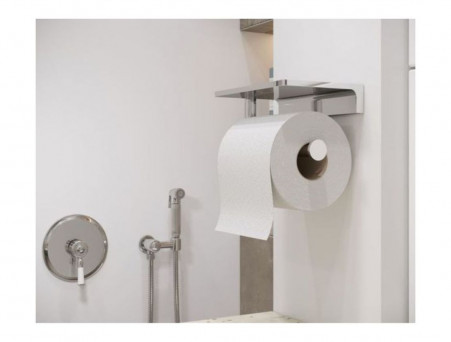 Держатель Туалетной Бумаги «Timo» Selene Хром с Полочкой, Прямоугольный (10040/00)