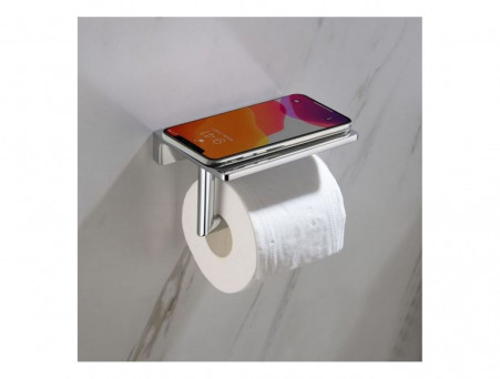 Держатель Туалетной Бумаги «Timo» Selene Хром с Полочкой, Прямоугольный (10040/00)