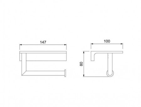 Держатель Туалетной Бумаги «Timo» Selene Хром с Полочкой, Прямоугольный (10040/00)