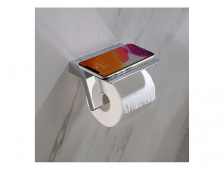 Держатель Туалетной Бумаги «Timo» Selene Хром с Полочкой, Прямоугольный (10043/00)