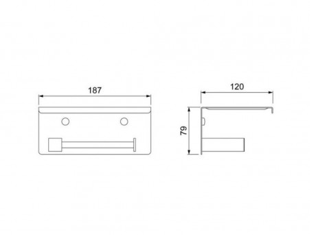 Держатель Туалетной Бумаги «Timo» Selene Хром с Полочкой, Прямоугольный (10044/00)