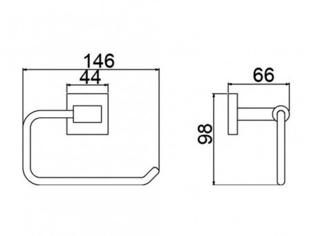 Держатель Туалетной Бумаги «Timo» Selene Черный, Прямоугольный (12041/03)