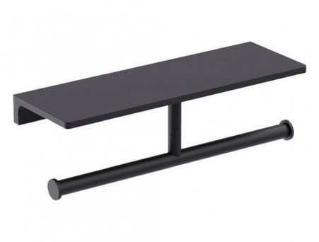 Держатель Туалетной Бумаги «Timo» Selene Черный с Полочкой, Прямоугольный (12045/03)