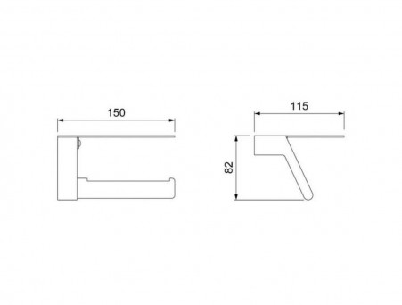 Держатель Туалетной Бумаги «Timo» Selene Черный с Полочкой, Прямоугольный (14043/03)