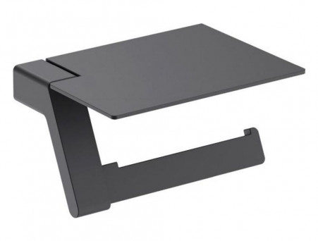 Держатель Туалетной Бумаги «Timo» Selene Черный с Полочкой, Прямоугольный (14043/03)