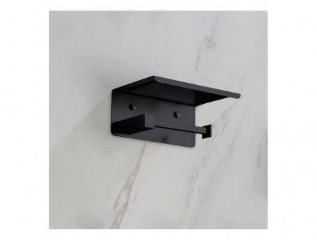 Держатель Туалетной Бумаги «Timo» Selene Черный с Полочкой, Прямоугольный (14044/03)