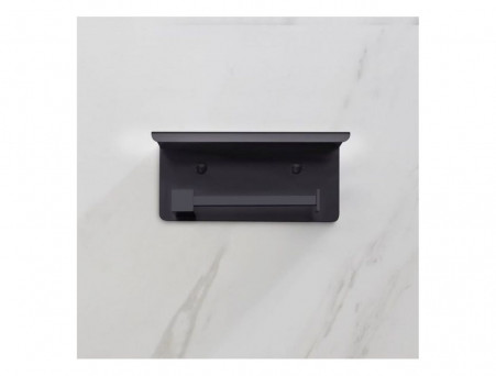 Держатель Туалетной Бумаги «Timo» Selene Черный с Полочкой, Прямоугольный (14044/03)