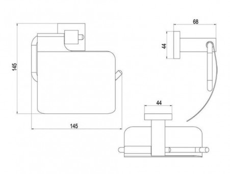 Держатель Туалетной Бумаги «Timo» Selene Золото Матовое, Прямоугольный (17042/17)