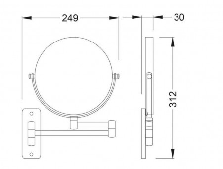 Косметическое Зеркало «Timo» Saona Черное Матовое, Круглое (13076/03)