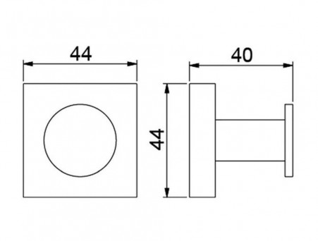 Крючок «Timo» Selene Черный, Квадратный (12011/03)
