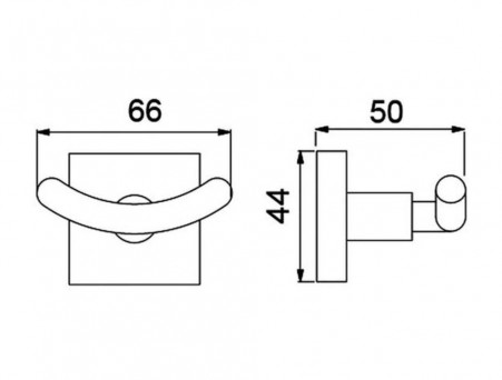 Крючок «Timo» Selene Черный, Квадратный (12012/03)