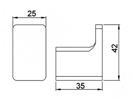 Крючок «Timo» Selene Черный, Прямоугольный (14011/03)