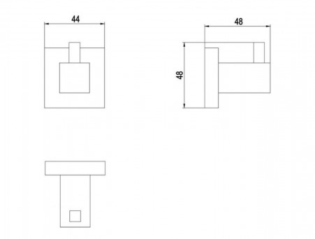 Крючок «Timo» Selene Золото Матовое, Квадратный (17011/17)