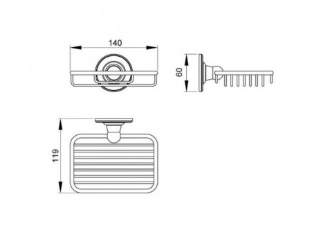 Мыльница «Timo» Nelson Хром, Прямоугольная (150023/00)