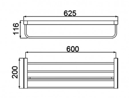 Полка для Полотенец «Timo» Selene Черная, Прямоугольная (14058/03)