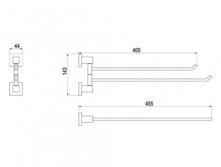 Полотенцедержатель «Timo» Selene Chrome, Прямоугольный (10059/00)