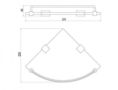 Стеклянная Полка «Timo» Selene Chrome Угловая (10073/00)